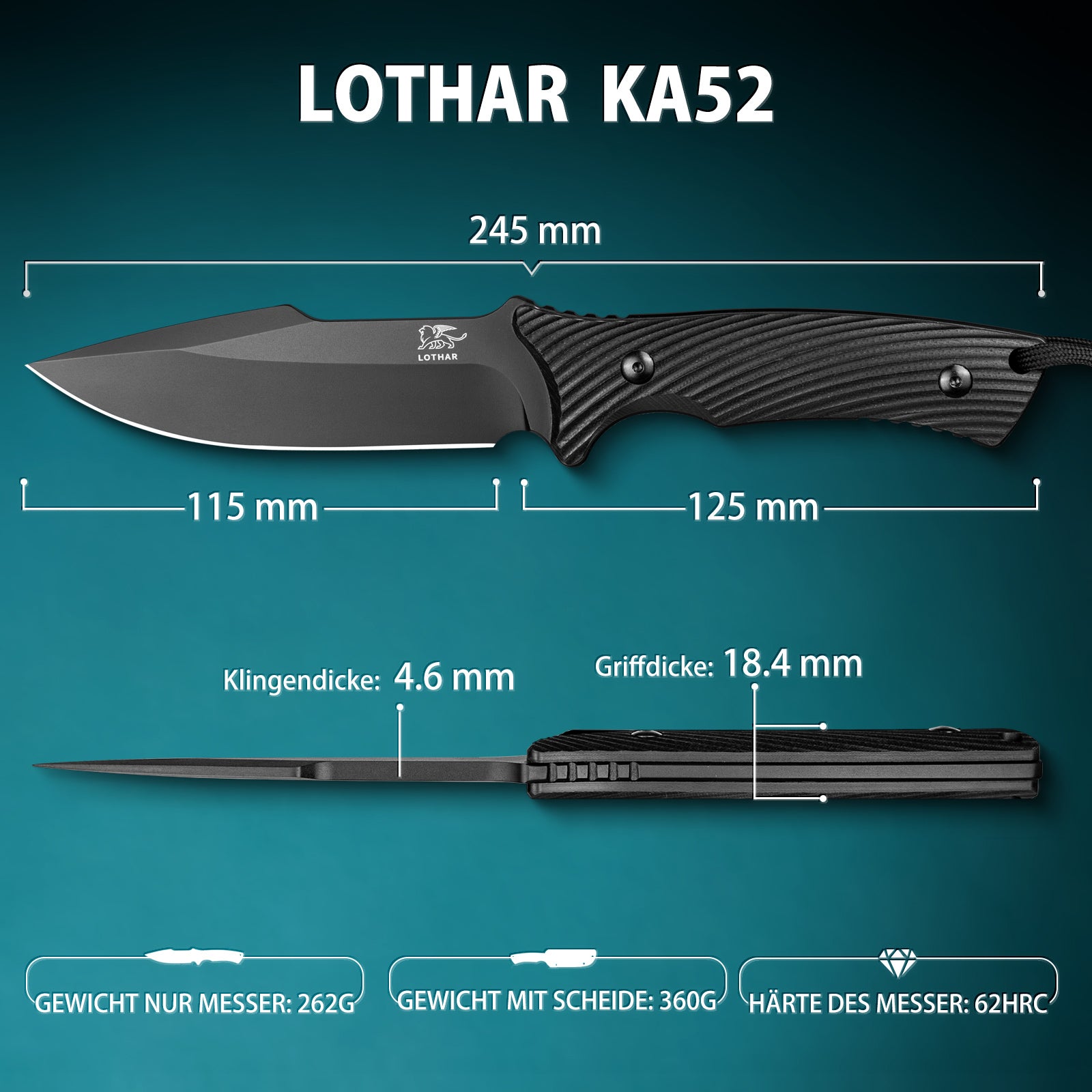 LOTHAR PHOENIX Large Pocket Knife, 5'' D2 Steel Blade Hunting Folding –  LOTHAR KNIFE