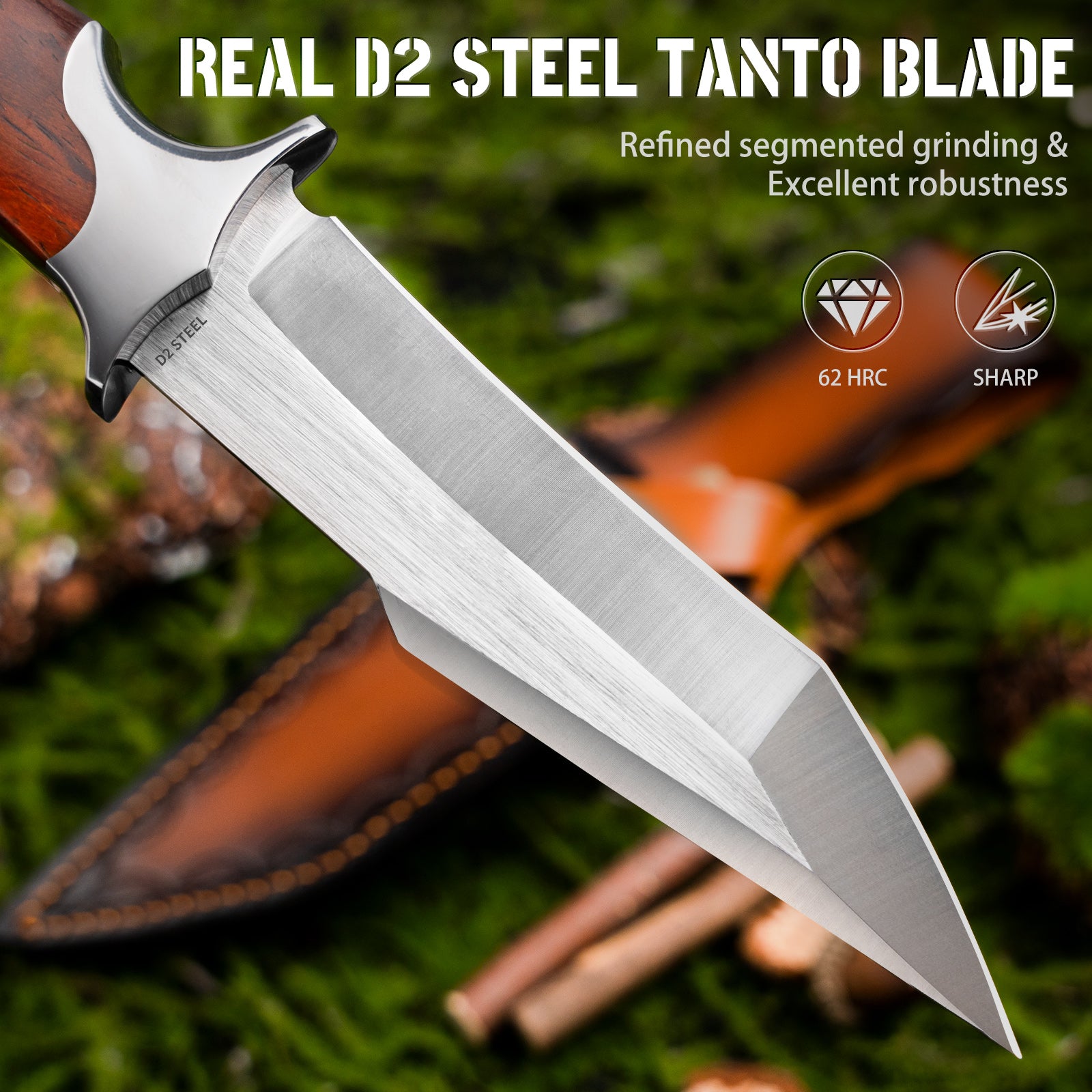  Real Steel Bushcraft III Hunting Knife - D2 Blade and